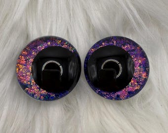 Toxic Stardust - Hand Painted Safety Eyes: Amigurumi Crochet Tools (20-40mm, Black/Red/White Pupil)