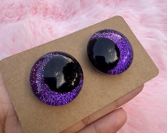 PURPLE- Hand Painted Purple Safety Eyes: Amigurumi Crochet Tools - 16mm-40mm