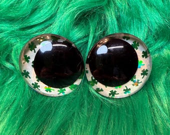 Withered Clovers - Hand Painted Safety Eyes: Amigurumi Crochet Tools (20-40mm, Black/Red/White Pupil)