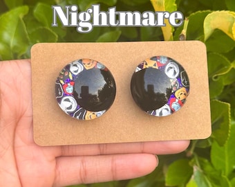 Nightmare - Hand Painted Safety Eyes: Amigurumi Crochet Tools (25-40mm, Black/Red/White Pupil)