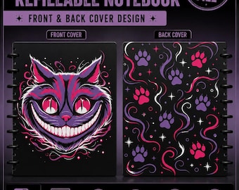 Nachfüllbares Notizbuch mit Katzenmotiv, 3MF-Digitaldownload, 3D-Druckfertig