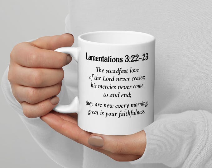 Featured listing image: Bible Verse Mug – Faith Gift – Christian Coffee Cup – Faith Gift – Scripture Mug for Daily Encouragement