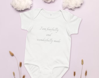 Fearfully & Wonderfully Made Baby Bodysuit – Psalm 139:14 Christian Outfit