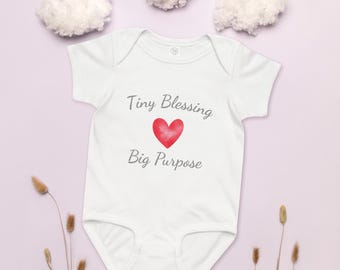 Tiny Blessing, Big Purpose Baby Bodysuit | Soft & Cozy Newborn Gift | Baby Clothes