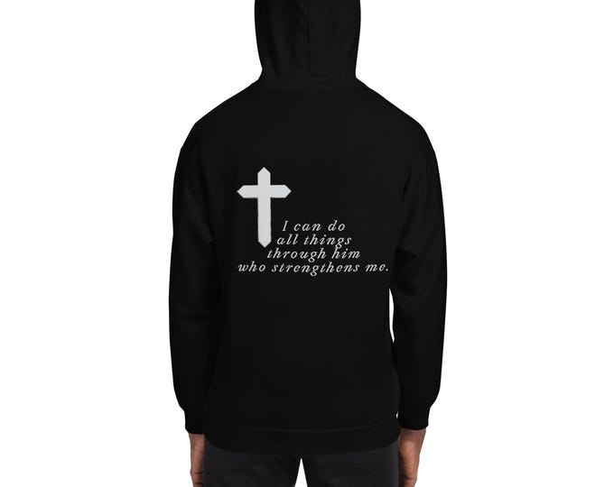 Featured listing image: Christian Hoodie – Bible Verse Sweatshirt – Faith-Based Unisex Hoodie – Jesus Is My Strength – Religious Gift Idea