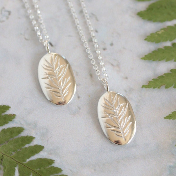 Rosemary remembrance silver necklace