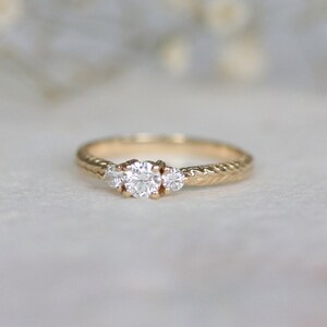 Meadow trilogy diamond gold engagement ring