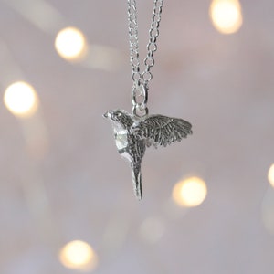 Robin bird silver necklace image 5