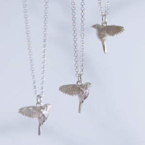Robin bird silver necklace image 6