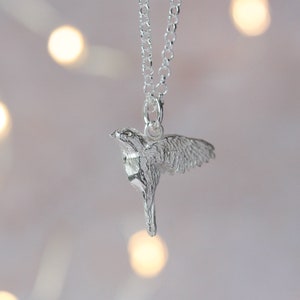 Robin bird silver necklace image 3