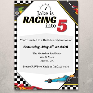 Editable Racing Birthday Invite | NASCAR theme | Race Car | Boys Birthday
