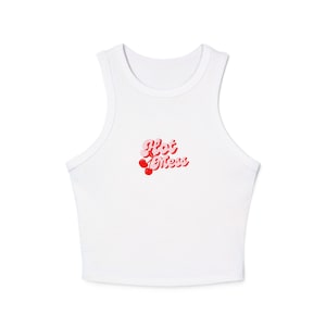 Hot Mess Women&#39;s Micro Rib Racer Tank Top, Summer Top, Casual Crop Top, Festival Apparel, Everyday Wear, Cute Tank