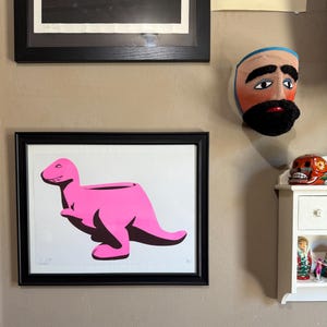 Pink Dino Riso print