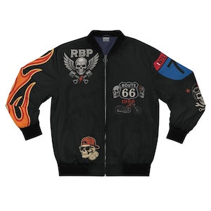 Motorcycle Men&#39;s Bomber Jacket, Moto Racing Coat, Biker Style Outerwear, Vintage Rider Apparel, Gift for Him