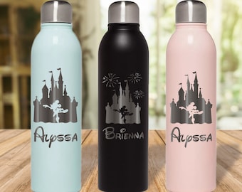 Dance Disney Laser Engraved 17oz Stainless Steel Water Bottles - Personalized Water Bottle -Disney Castle- Dancer -World Dance Competition