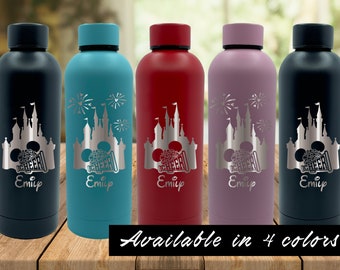 Cheer Disney Laser Engraved 17oz Stainless Steel Water Bottles - Personalized Water Bottle -Disney Castle- Cheer -Cheerleader-Free Shipping