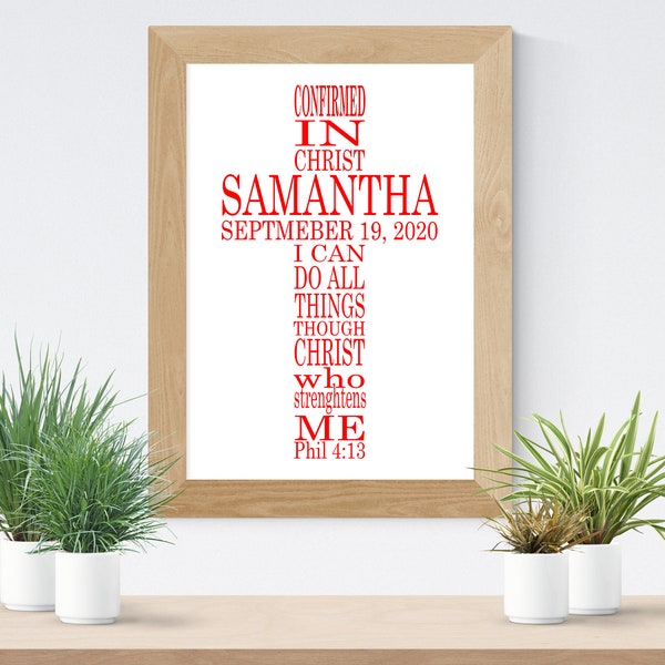 Confirmation sign - Confirmation poster - Confirmation Prayer - Confirmed Banner - Confirmed in Christ - Confirmation Sign- Free Shipping