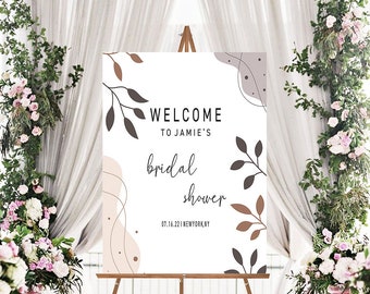 Bridal Shower Welcome Sign, Bridal Shower decorations, Wedding banner, Wedding sign, Bride, Earthy Bridal Shower, Welcome Sign, Digital File