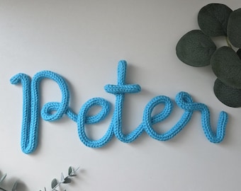 Custom Knitted Yarn Name Sign: Handmade Nursery Decor