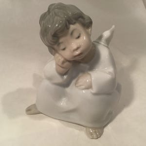 Thinking Angel Vintage Lladro House of Porcelain Spain