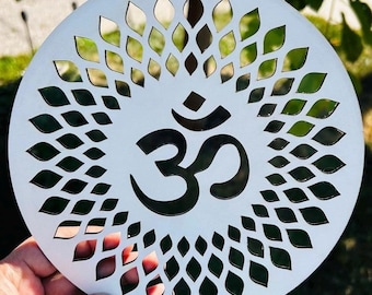 Laser Cut Om Mandala Wall Art: Hindu Home Decor, Pooja Room Decoration,