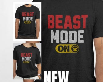 Camiseta Beast Mode On Gym – Camiseta unissex para fitness e levantamento de peso