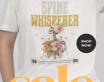 Camiseta Spine Whisperer – Presente Quiroprático Camiseta Floral Esqueleto