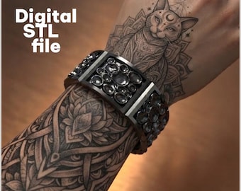 Armband STL Unearthly Love Maantextuur 3D-printbaar ontwerp, statement accessoire voor dames