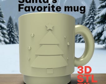 Santa's Favorite Mug STL: 3D-printbare kerstmok (gipsgietmal)