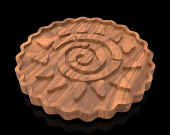 Posavasos del Sol Maya (archivo STL), posavasos del Calendario Azteca, decoración para café impresa en 3D