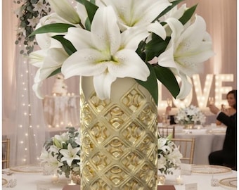 Tall Vase STL | 250mm Geometric Decorative Vase | 3D Printable Home Decor | Digital File