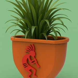 Kokopelli Planter STL / Boho Abundance Pot / 3D Druckdatei para Bambu Lab / Tribal Decor STL imagen 2