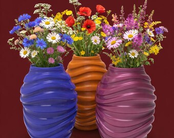 Liquid Texture Organic Vase for Wildflowers