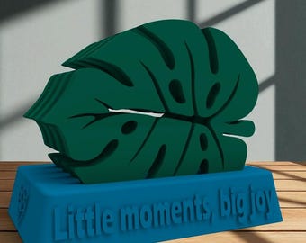 Juego de posavasos con diseño de hoja de monstera (archivo STL): portavasos imprimible en 3D, tapete para bebidas con diseño de planta tropical (descarga digital).