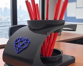 Wavy Desktop Organizer STL – 3D Printable Pen Pencil Holder Office Supply Stand 3DrenderSphere