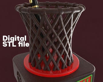 Basketball Hoop Desk Organizer STL | Sports Office Decor | 3D Print Fan Gift
