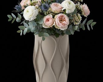 Decoratieve vaas STL 20 cm | Gedroogde bloemen | 3D-printbare woondecoratie | Modern sculpturaal ontwerp