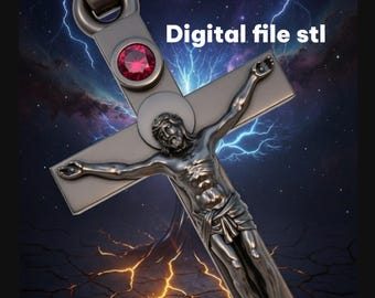 Sierlijk kruis STL-sieraden gieten Christelijke hanger Digitale was Religieus kruisbeeld Zilver Goud 3DrenderSphere
