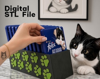 Houder voor kattenvoerzakjes (STL-bestand), dispenser voor 12 zakjes, keukenorganizer met textuur, 3D-printbaar bestand