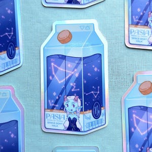 Pasia_thegoat Vtuber Sticker holografische ruimte geitenmelk melkweg sterren Steenbok