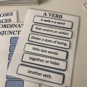 English Grammar Memory Work Cards, Cycle 2 - Etsy