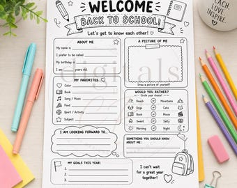Fiche d'activité de rentrée scolaire | Premier jour : Apprenons à nous connaître (PDF)