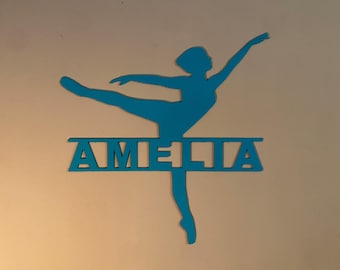 Personalized Dancer Metal Sign | Custom Name Silhouette Wall Art