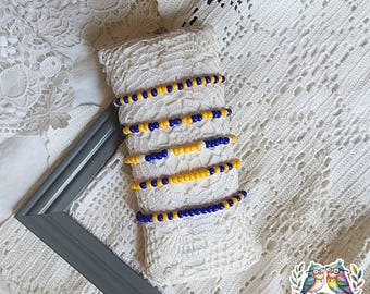 Blue and Gold Team Colors,  Seed Bead Bracelets, Blue and Gold, School Pride Collection, Team Pride Collection, Personalized Bracelet