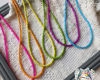 Rainbow necklace, beaded necklace, adjustable necklace, colors of the rainbow, Rainbow Collection, bright rainbow