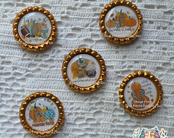 Fall Magnets, Refrigerator Magnet, Unique Gift, Gift for Her, pumpkin Patch Magnet, Bottle Cap Magnet,  Fall Gift Idea