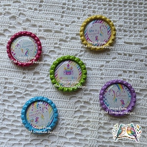 Unicorn Magnets, Refrigerator Magnet, Unique Gift, Gift for Her, Rainbow Magnet, Bottle Cap Magnet,  Rainbow Unicorns
