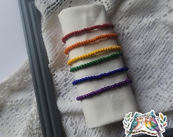 Rainbow bracelets,  stack bracelets,  set of 6 bracelets,  colors of the rainbow, Rainbow Collection,  Personalized Bracelet