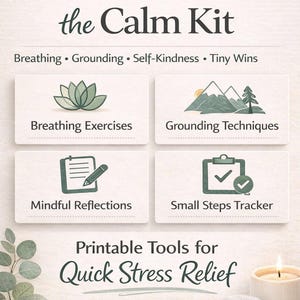 Calm Kit for Anyone | Printable Stress Relief Tools, Anxiety Worksheets ...