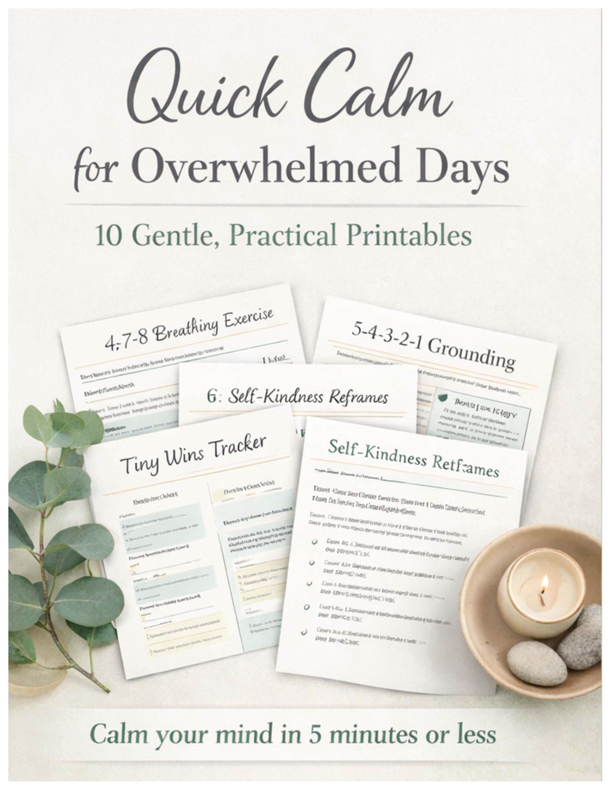 Calm Kit for Anyone | Printable Stress Relief Tools, Anxiety Worksheets ...